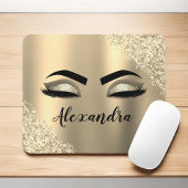 Tapis De Souris Gold Glitter Sparkle Eyelashes Monogram