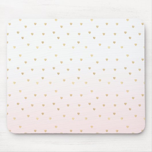 Tapis De Souris Gold Hearts Blush Pink Ombre (Devant)