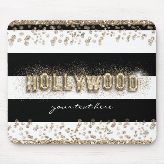 Tapis De Souris Gold Hollywood Black & White Strips Pad Souris (Devant)