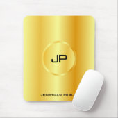 Tapis De Souris Gold Look Modèle Moderne Élégant Monogramme (Avec souris)