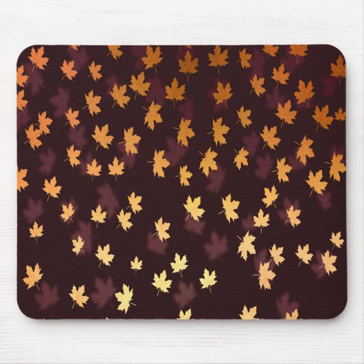 Tapis De Souris Gold Maple Leaf on dark red (Devant)