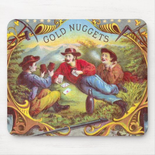Tapis De Souris Gold Nuggets Antique Cigar Label  (Devant)
