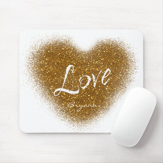 Tapis De Souris Gold Parties scintillant AMOUR Heart Glamor Pad so (Avec souris)