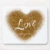 Tapis De Souris Gold Parties scintillant AMOUR Heart Glamor Pad so (Devant)