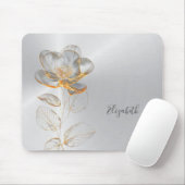Tapis De Souris Gold Rose Silver Ajouter un nom (Avec souris)