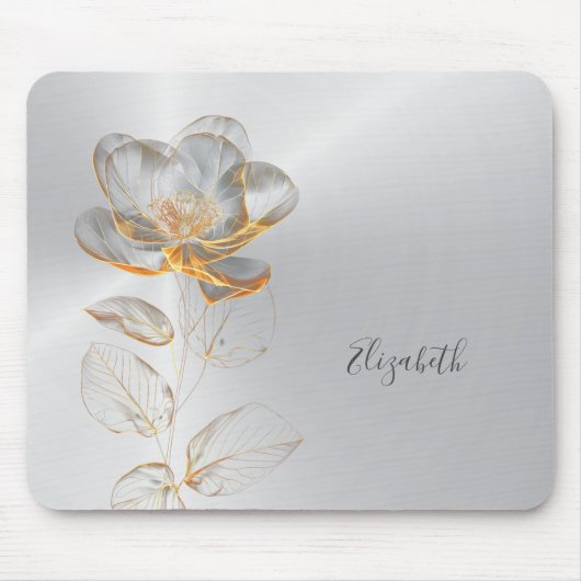 Tapis De Souris Gold Rose Silver Ajouter un nom (Devant)