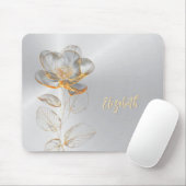 Tapis De Souris Gold Rose Silver Ajouter un nom (Avec souris)