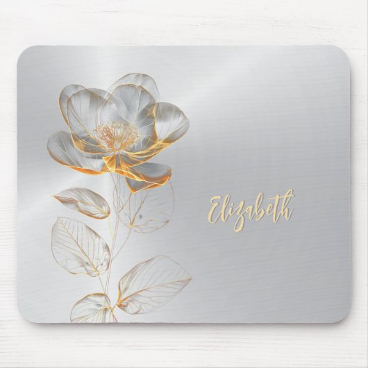 Tapis De Souris Gold Rose Silver Ajouter un nom (Devant)