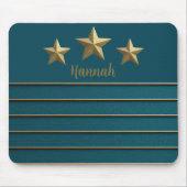 Tapis De Souris Gold Star sur Turquoise (Devant)