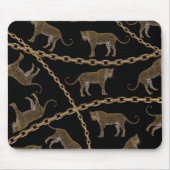 Tapis De Souris Golden chain glamour leopard cheetah (Devant)