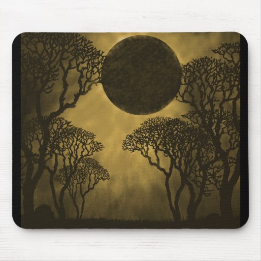 Tapis De Souris Golden Dark Forest Eclipse Mousepad (Devant)