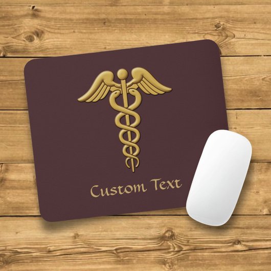 Tapis De Souris Golden Double Snake Caduceus