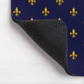 Tapis De Souris Golden Fleur de Lis sur Navy Blue (Coin)