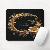 Tapis De Souris Golden Floral Ornate Frame Mousepad (Avec souris)