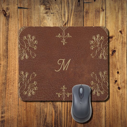 Tapis De Souris Golden Honeysuckings en cuir look