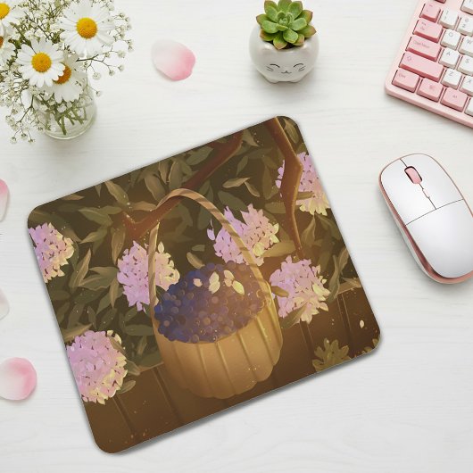Tapis De Souris Golden Hour Blueberry Basket Mouse Pad