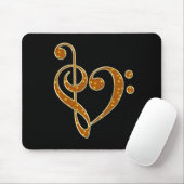 Tapis De Souris Golden Love Notes musicales Mousepad (Avec souris)