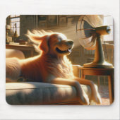 Tapis De Souris Golden Retriever assis devant le ventilateur (Devant)