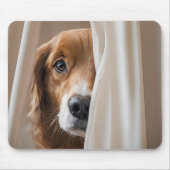 Tapis De Souris Golden Retriever au rideau (Devant)
