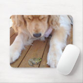 Tapis De Souris Golden Retriever avec grenouille (Avec souris)