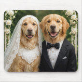 Tapis De Souris Golden Retriever Bride and Groom (Devant)