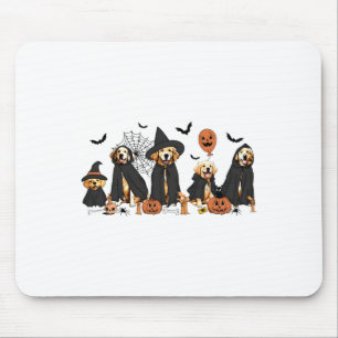 Tapis De Souris Golden Retriever Chiens Amateurs Ghost Witch Hallo