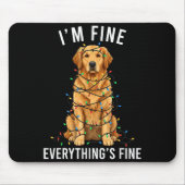 Tapis De Souris Golden Retriever Christmas I'm Fine Everything Is (Devant)