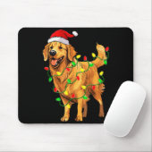Tapis De Souris Golden Retriever Christmas Santa Hat Tree Lights P (Avec souris)