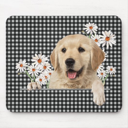 Tapis De Souris Golden Retriever et Daisies (Devant)
