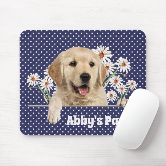 Tapis De Souris Golden Retriever et Daisies (Avec souris)