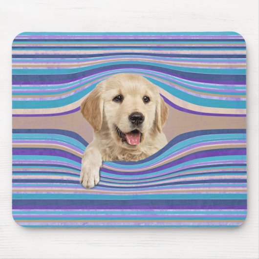 Tapis De Souris Golden Retriever In Stripes (Devant)