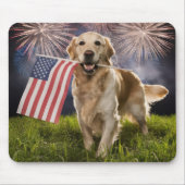 Tapis De Souris Golden Retriever patriotique (Devant)