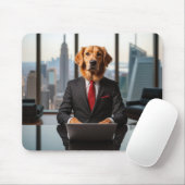 Tapis De Souris Golden Retriever PDG dans un bureau moderne (Avec souris)