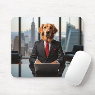 Tapis De Souris Golden Retriever PDG dans un bureau moderne