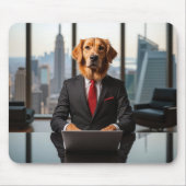 Tapis De Souris Golden Retriever PDG dans un bureau moderne (Devant)