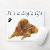 Tapis De Souris Golden Retriever Peinture Chiens Vie Drôle Slogan (Avec souris)