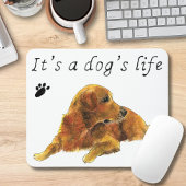 Tapis De Souris Golden Retriever Peinture Chiens Vie Drôle Slogan