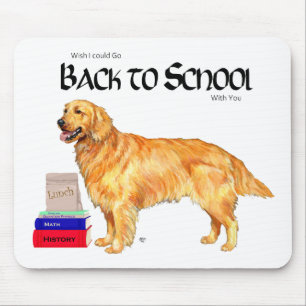 Tapis De Souris Golden Retriever Retour à l'école