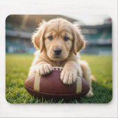 Tapis De Souris Golden Retriever Sur Un Football (Devant)