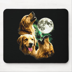 Tapis De Souris Golden Retriever vintage des années 90 hurlant à l