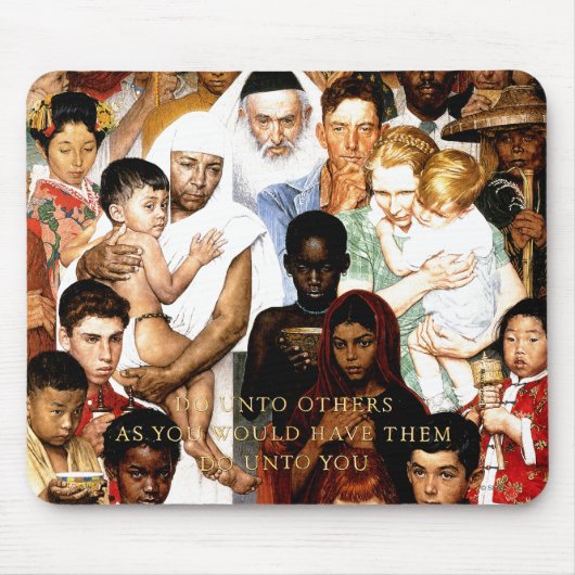 Tapis De Souris Golden Rule (Do to other) par Norman Rockwell (Devant)