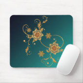 Tapis De Souris Golden Swirl Floral Mouse Pad (Avec souris)