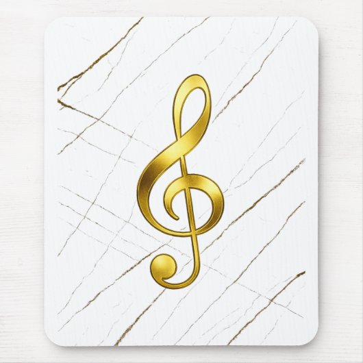 Tapis De Souris Golden Treble Clef Marble Music Tech (Devant)