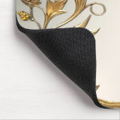 Tapis De Souris Golden Wavy Feuille Floral Mousepad (Coin)