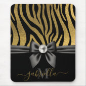 Tapis De Souris Golden Zebra Print et Bow (Devant)