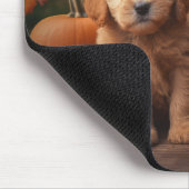 Tapis De Souris Goldendoodle Chiot Automne Citrouille délice (Coin)