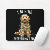 Tapis De Souris Goldendoodle Christmas I'm Fine Everything Is Fine (Avec souris)