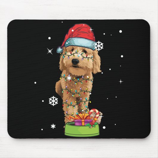 Tapis De Souris Goldendoodle Christmas Santa Funny Dog Lover Gift (Devant)