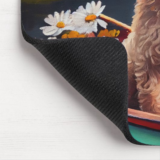 Tapis De Souris Goldendoodle on a Paddle : Une aventure Pittoresqu (Coin)