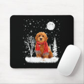 Tapis De Souris Goldendoodle Under Moonlight Snow Christmas Pajama (Avec souris)